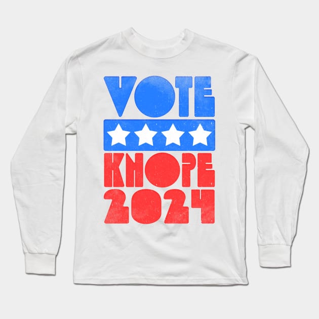 Vote Knope 2024 -- Retro Faded Style Long Sleeve T-Shirt by DankFutura